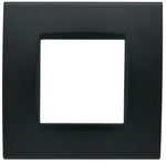 Placca 2 posti nera Soft Touch compatibile Living International