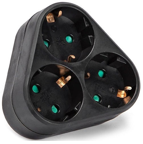 Multipresa tripla 16A 3680W nera con 3 prese Schuko 8002841 6977231354766 EL3248