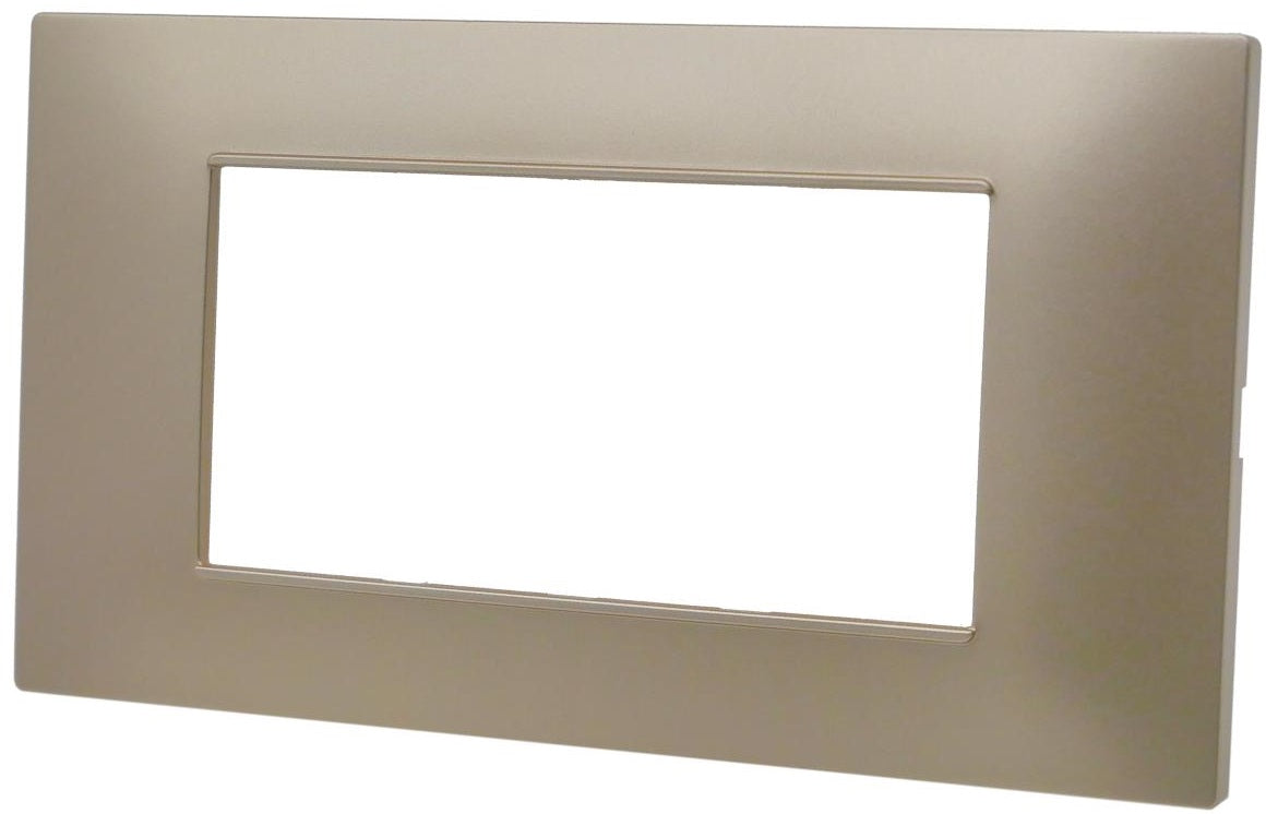 Placca 4 posti champagne  Soft Touch compatibile Vimar Plana
