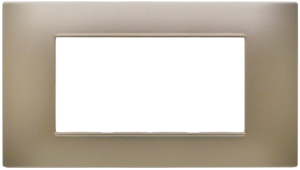 Placca 4 posti champagne  Soft Touch compatibile Vimar Plana