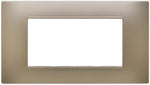 Placca 4 posti champagne  Soft Touch compatibile Vimar Plana