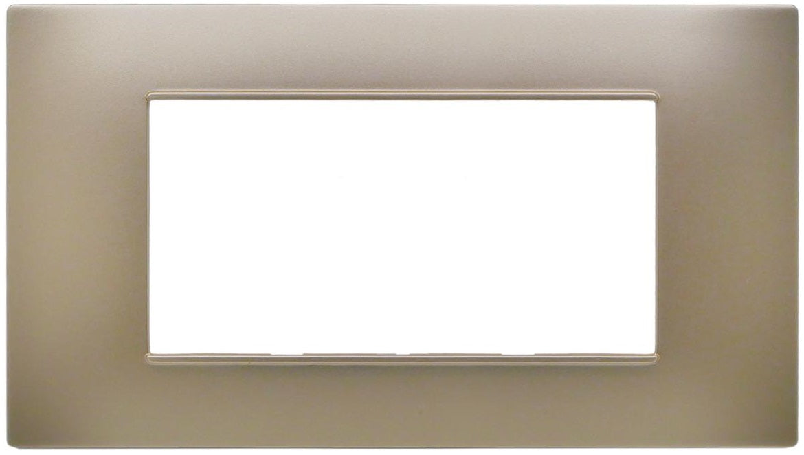 Placca 4 posti champagne  Soft Touch compatibile Vimar Plana