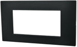 Placca 4 posti nera  Soft Touch compatibile Vimar Plana
