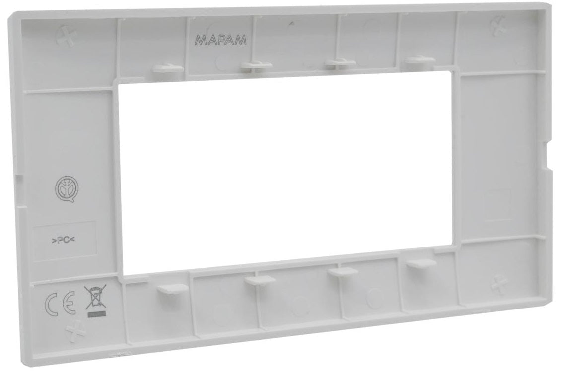 Placca 4 posti nera  Soft Touch compatibile Vimar Plana