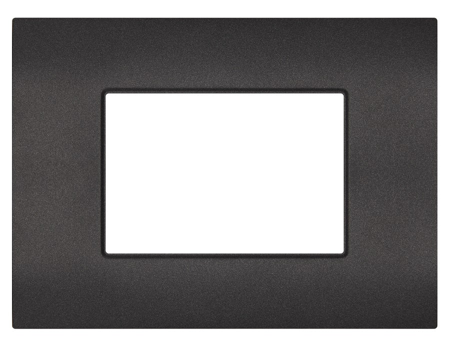 Placca 3 posti nero compatibile Vimar Arké 0793541339578 R9003-2 EL330