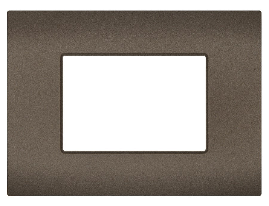 Placca 3 posti testa di moro compatibile Vimar Arké 0793541339639 R9003-21 EL334