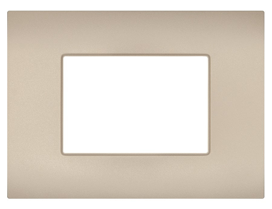 Placca 3 posti champagne compatibile Vimar Arké 0793541339615 R9003-13 EL340