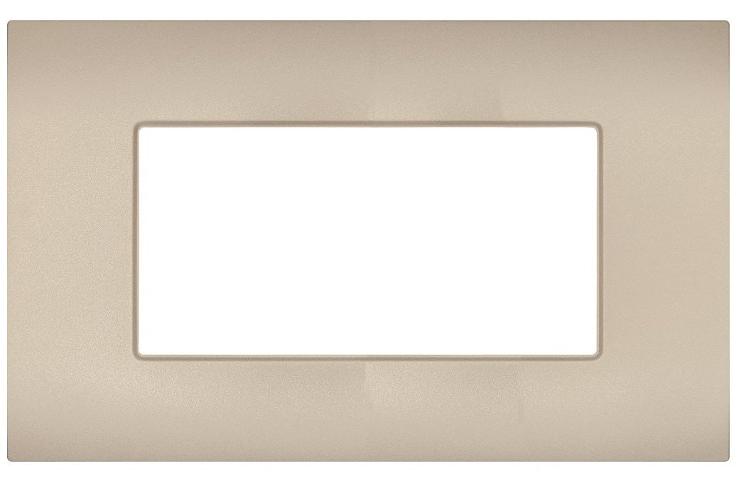 Placca 4 posti champagne compatibile Vimar Arké 0793541339691 R9004-13 EL346