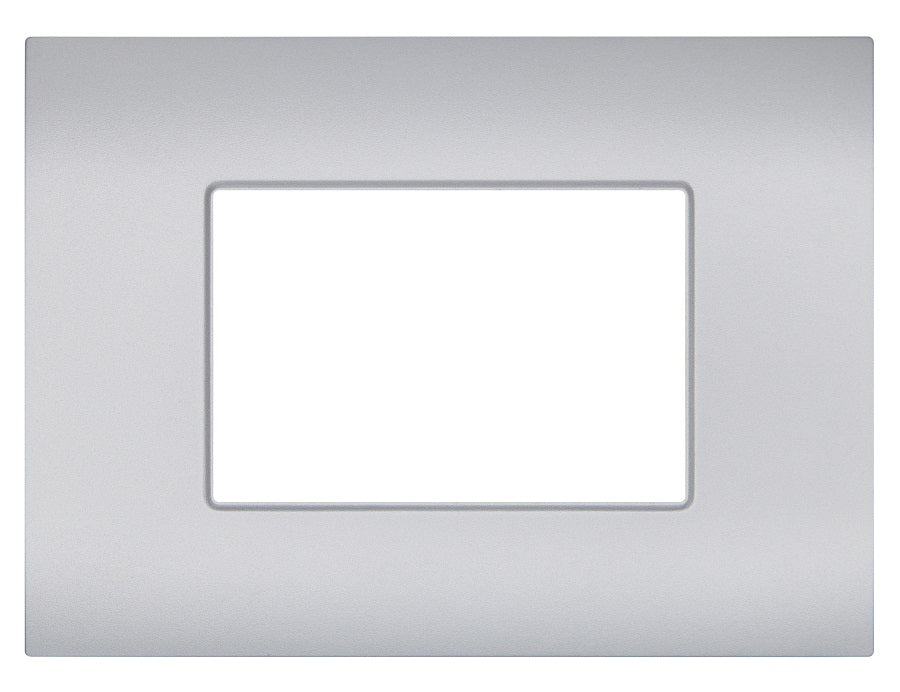 Placca 3 posti argento compatibile Vimar Arké 0793541339608 R9003-9 EL350