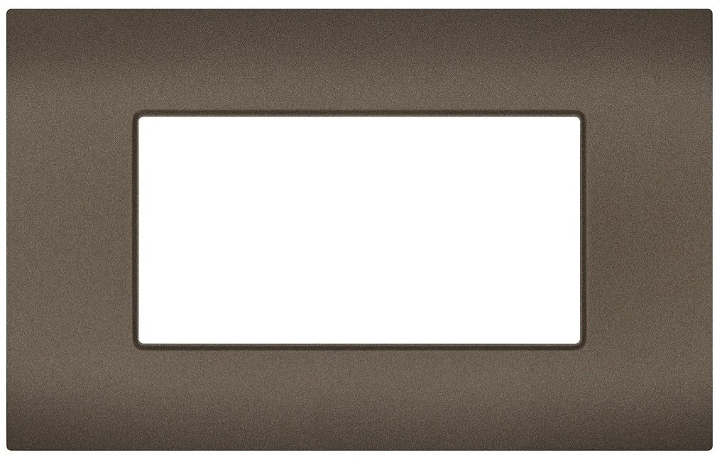 Placca 4 posti testa di moro compatibile Vimar Arké 0793541339660 R9004-7 EL353
