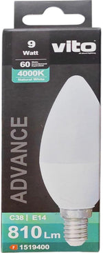 Lampadina LED C38 9W E14 810lm luce naturale 4000k 6972538048288 1519400 EL354
