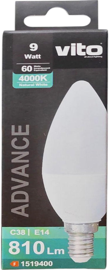 Lampadina LED C38 9W E14 810lm luce naturale 4000k 6972538048288 1519400 EL354