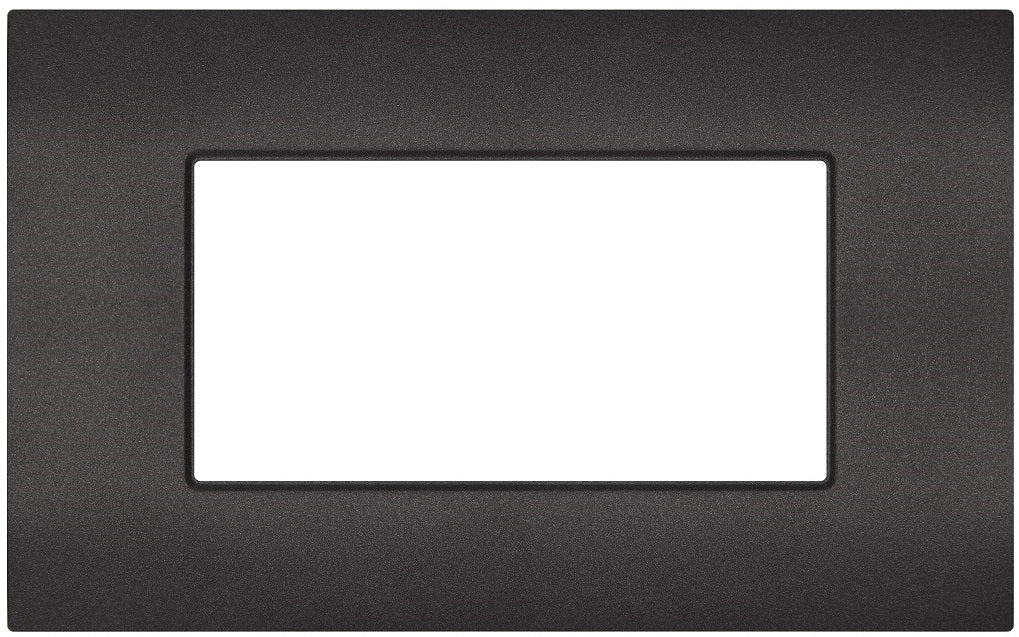 Placca 4 posti nero compatibile Vimar Arké 0793541339653 R9004-2 EL357