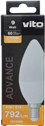 Lampadina LED C38 9W E14 792lm luce calda 2700k 1519390 6972538048271 EL374