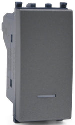 Pulsante unipolare grigio con spia compatibile Vimar Arké 0793541339875 965G EL364