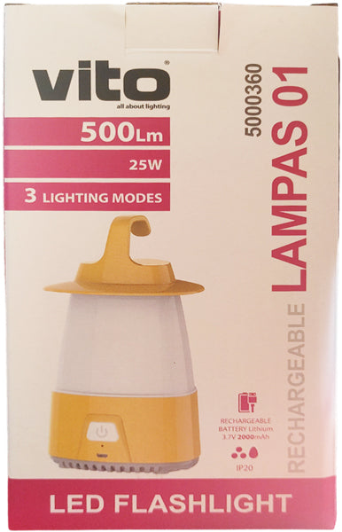 Torcia LED ricaricabile 25W 500Lm 6000K luce fredda 6972538040152 5000360 EL366