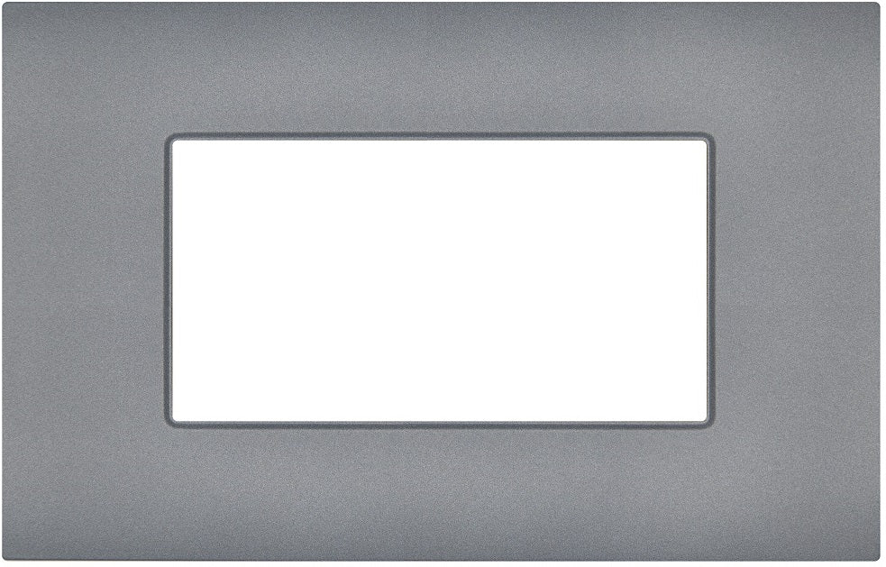 Placca 4 posti grigio compatibile Vimar Arké  0793541339677 R9004-8 EL384