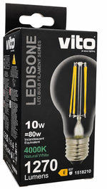 Lampadina LED filament A60 E27 10W 4000K luce naturale 1270 lm 1518210 6972538042040 EL385