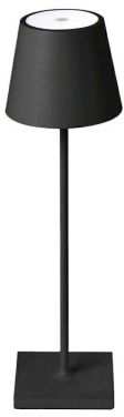 Lampada LED ricaricabile da tavolo 3W dimmerabile in metallo nero 7882318029019 EL3936