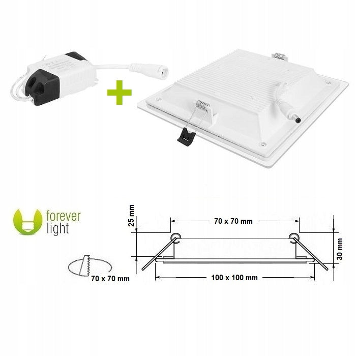 Pannello LED 6W 4500k luce naturale 450lm Forever 5900495620583 20583 EL3958