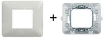 Kit placca bianca e supporto 2 posti compatibili Matix