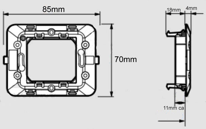 Kit placca e supporto 2 posti compatibili Matix EL4030