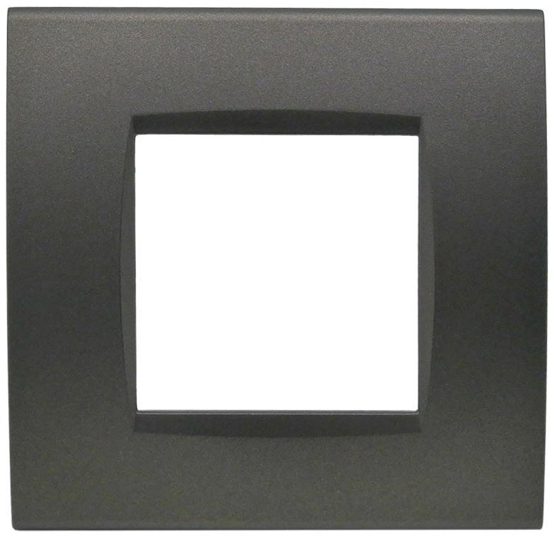 Placca 2 posti testa di moro Soft Touch compatibile Living International