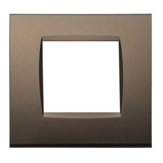 Placca in tecnopolimero 2 posti color bronzo compatibile Living International