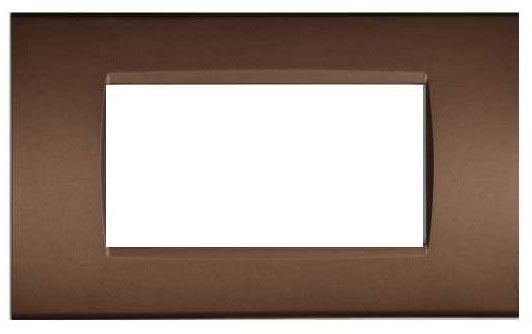 Placca in tecnopolimero 4 posti color bronzo compatibile Living International