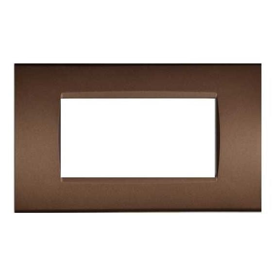 Placca in tecnopolimero 4 posti color bronzo compatibile Living International