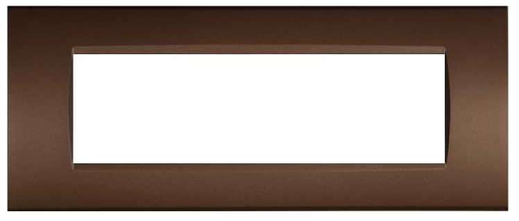 Placca in tecnopolimero 7 posti color bronzo compatibile Living International