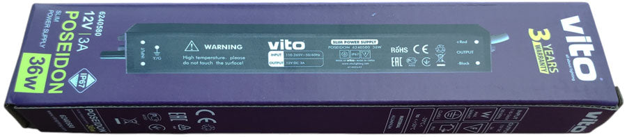 Trasformatore stagno IP67 slim 12V 3A 36W 6972538041708 6240580 EL3177