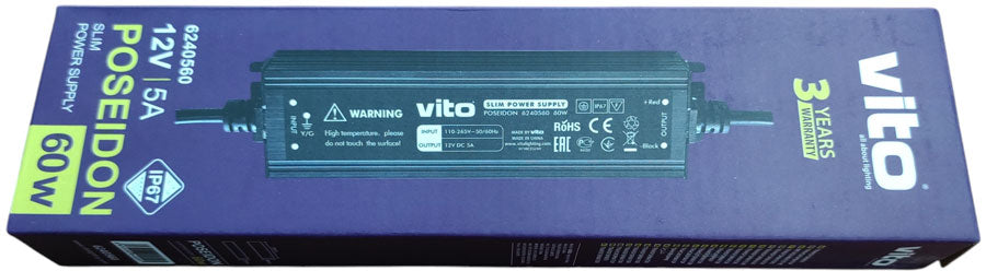 Trasformatore stagno IP67 slim 12V 5A 60W 6972538040091 6240560 EL4097