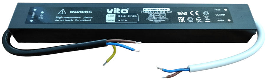 Trasformatore stagno IP67 slim 12V 3A 36W 6972538041708 6240580 EL3177