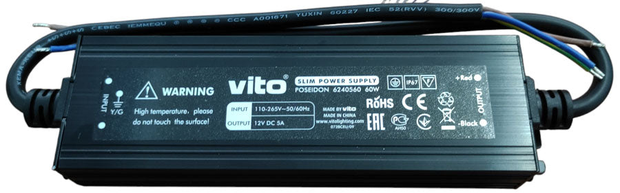 Trasformatore stagno IP67 slim 12V 5A 60W 6972538040091 6240560 EL4097
