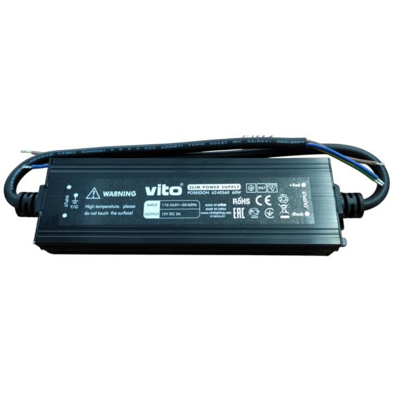 Trasformatore stagno IP67 slim 12V 5A 60W