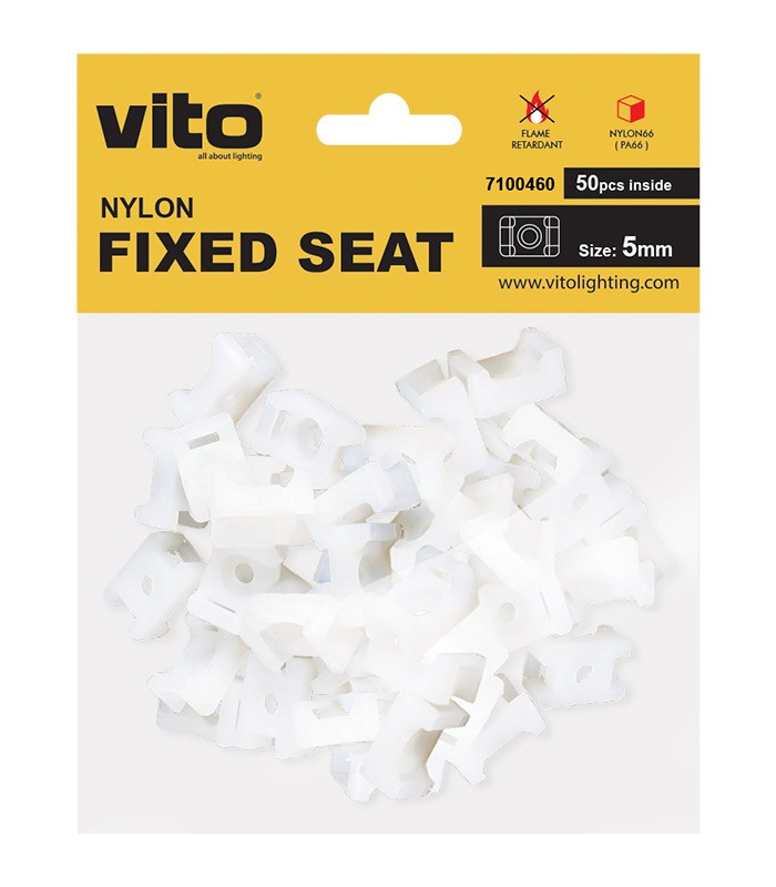 Supporto per fascette 5mm bianco confezione da 50