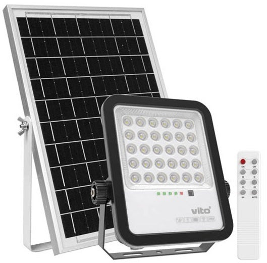 Faretto solare LED 150W 1650lm luce fredda 6000k IP65 Vito 6970233830927 3210210 EL4090