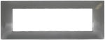 Placca in tecnopolimero 7 posti color grigio scuro compatibile Vimar Plana