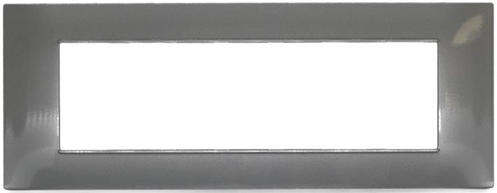 Placca in tecnopolimero 7 posti color grigio scuro compatibile Vimar Plana