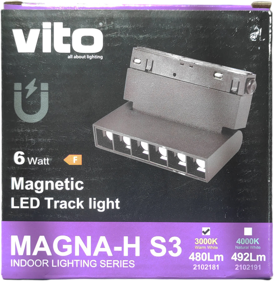Faretto LED magnetico orientabile per illuminazione da binario 6W 480Lm 3000K luce calda 6972538043733 2102181 EL536