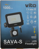 Faro LED da esterno con sensore PIR 10W 1000lm luce fredda 6000k 6970233833765 3022700 EL588