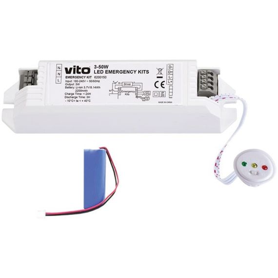 Kit ricaricabile illuminazione LED d'emergenza 3-50W 3.7V 2200mAh