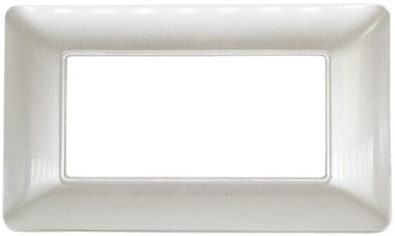 Placca 4 posti bianco perla compatibile Matix