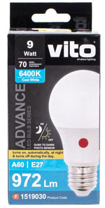 Lampadina LED con sensore crepuscolare E27 9W 972Lm 6400K luce fredda 6972538046437 1519030 EL602