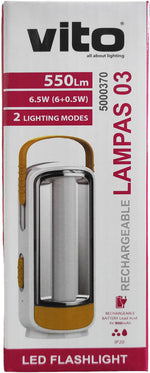 Torcia ricaricabile 6W+0,5W 500Lm 6000K bianco freddo 6972538040176 5000370 EL651