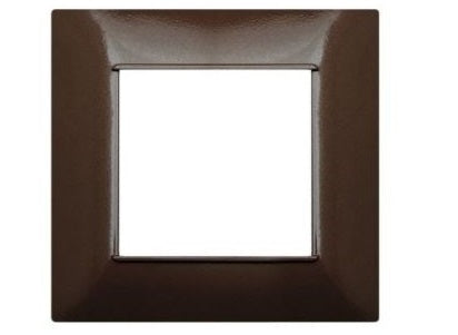 Placca in tecnopolimero 2 posti color bronzo compatibile Vimar Plana