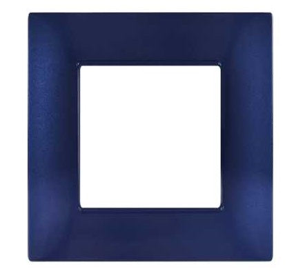 Placca in tecnopolimero 2 posti color blu compatibile Vimar Plana