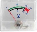 Voltmetro analogico da pannello 300VAC con quadrante bianco EL677
