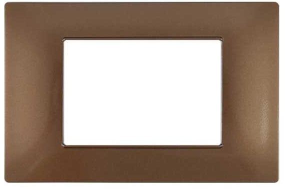 Placca in tecnopolimero 3 posti color rame compatibile Vimar Plana